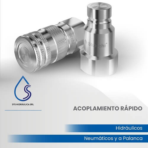 Acoplamiento rápido: hidráulicos, neumáticos y a palanca.